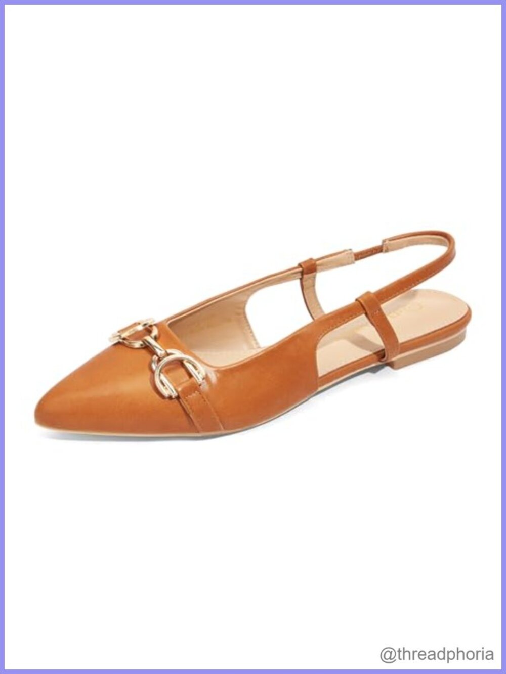 Womens Slingback Flats Pointed Toe PU Leather Dressy Slip On Mules